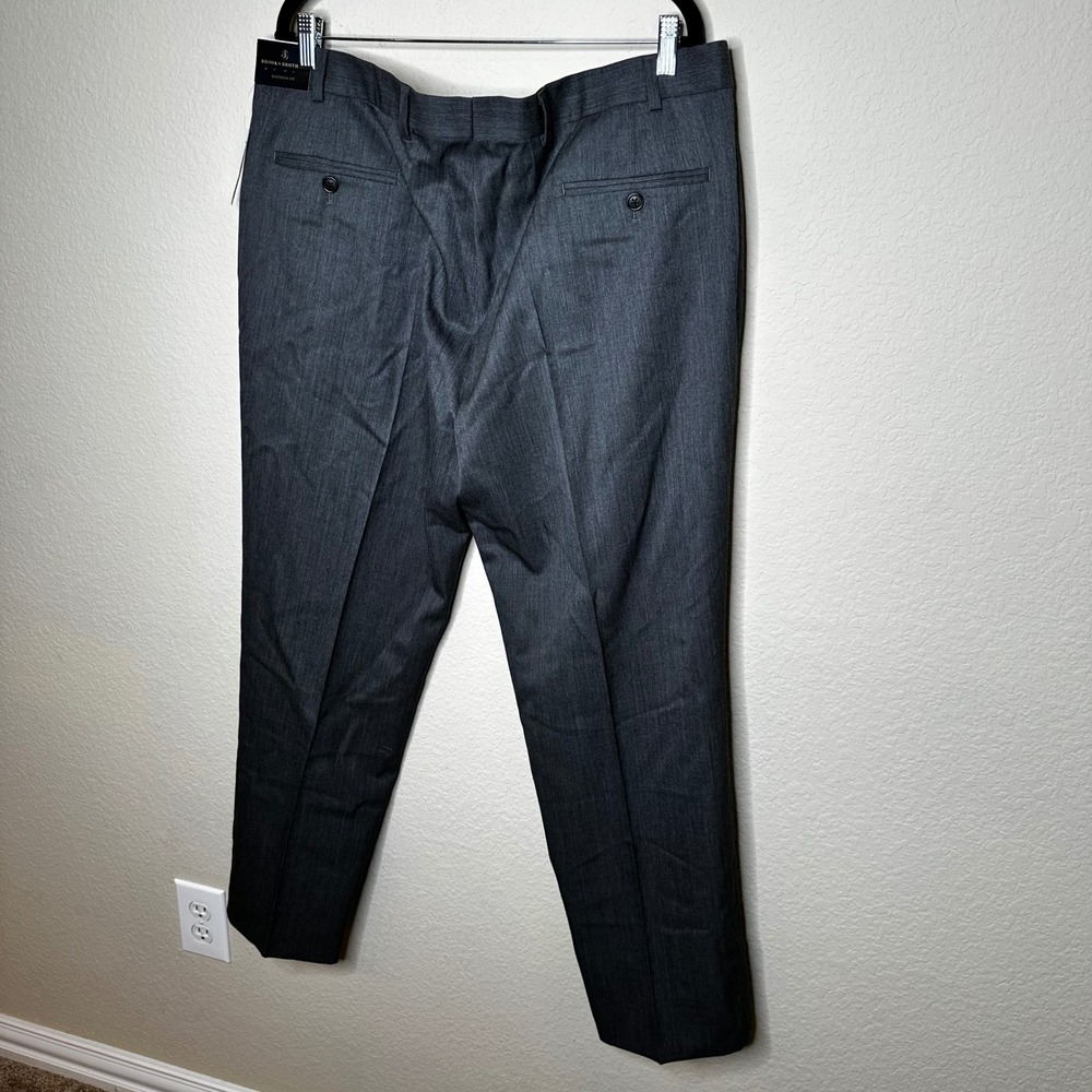 Brooks Brothers Madison Fit Charcoal Grey Wool Blend Dress Pants 40x30 NWT - Picture 2 of 9